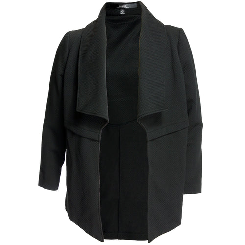 Kensie Black Long Sleeve Open Front Casual Jacket