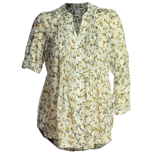 American Rag Convertible Sleeve Pintuck Tie-Back Button Down Blouse Plus Size