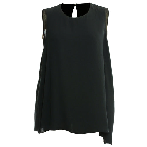 Rachel Roy Black or Purple Sleeveless Layered Asymmetric Hem Blouse