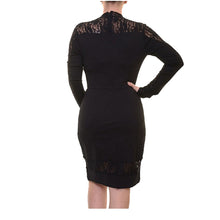 Rachel Roy Black Long Sleeve Lace Inset Bodycon Dress Plus Size