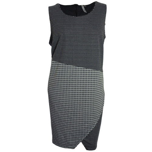NY Collection Multi Color Print Dual Pattern Sleeveless Shift Dress