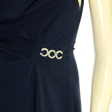 NY Collection Blue or Black Sleeveless Dress with Hardware Detail